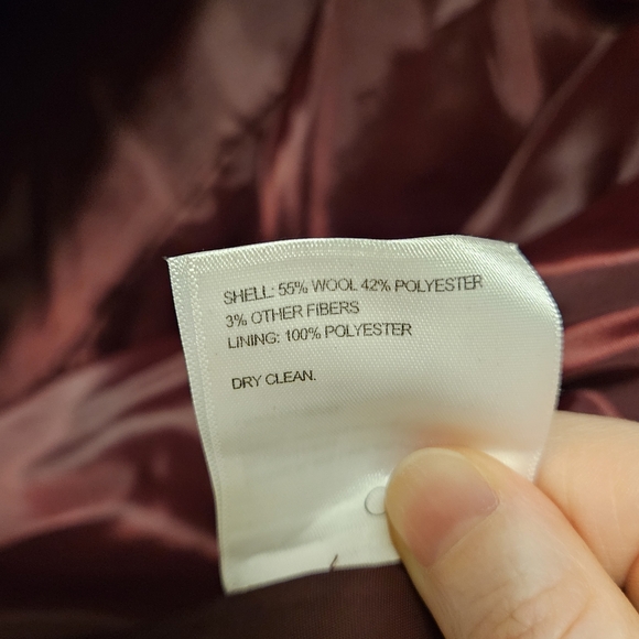 Laundry By Shelli Segal Deep Red Belted Wool Blend Peplum Coat - Picture 9 of 13